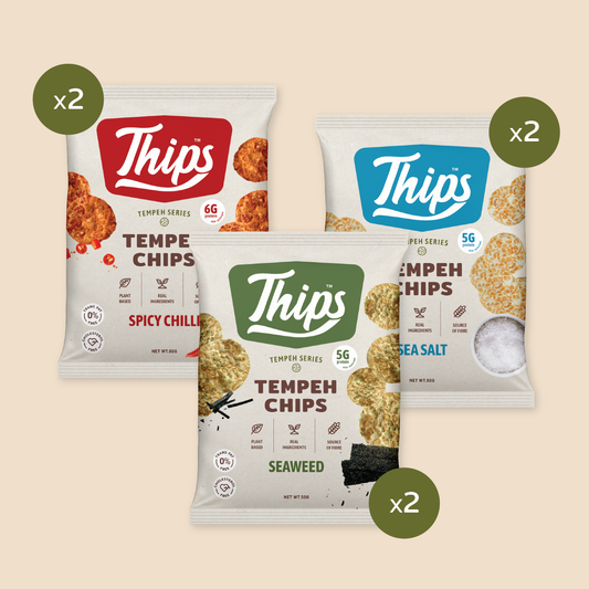 [Bundle of 6, 12, 24] Thips Variety Flavour Tempeh Chips Pack
