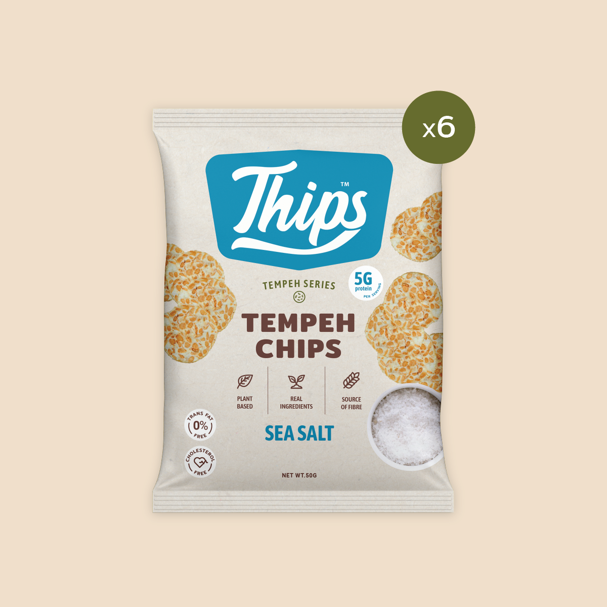[Bundle of 6, 12, 24] Thips Sea Salt Tempeh Chips
